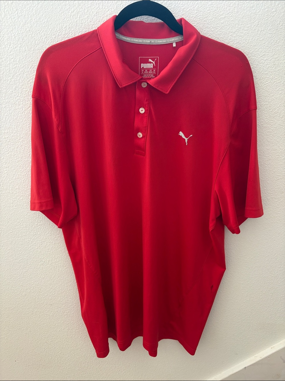 Puma Men's Red Polo with White Logo